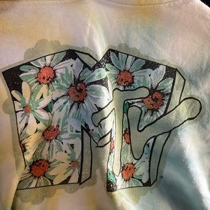 MTV tie dye cropped hoodie